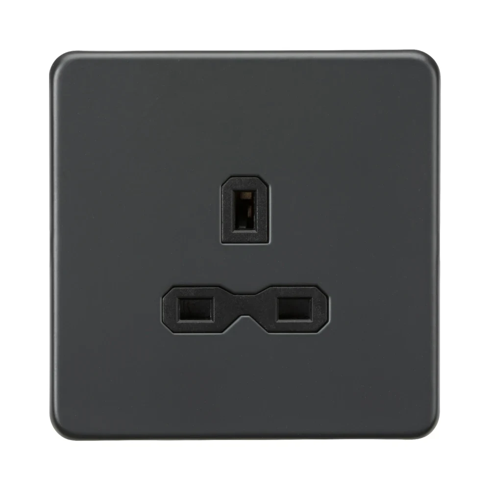 Knightsbridge SFR7000UAT 13A 1G Unswitched Socket - Anthracite with Black Insert 1 Knightsbridge SFR7000UAT 13A 1G Unswitched Socket - Anthracite with Black Insert