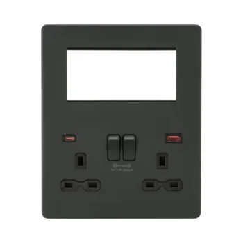 Knightsbridge SFR994AT Small Multimedia Combo Plate + USB A+C Anthracite
