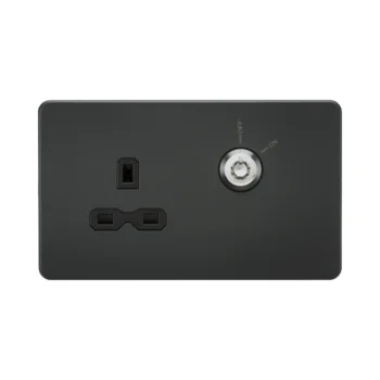 Knightsbridge SFR9LOCKAT 13A DP Key Lockable Socket (2G Plate) -  Anthracite
