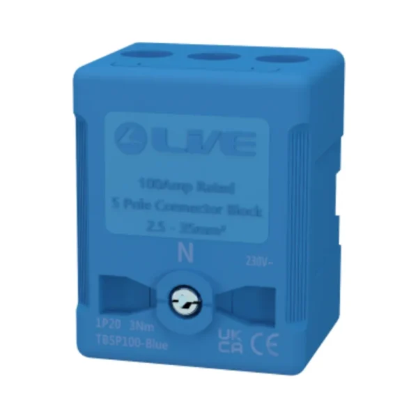 Blue Wire Block Live Electrical TB5P100-BLUE Blue Terminal Block