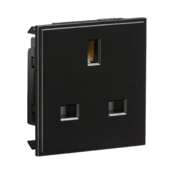Knightsbridge NET13BK Knightsbridge 13A 1G Unswitched Socket Module 50 x 50mm - Black