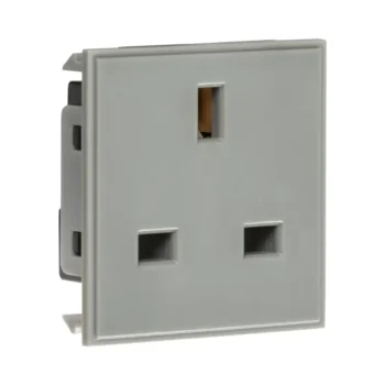 Knightsbridge NET13GY Knightsbridge 13A 1G Unswitched Socket Module 50 x 50mm - Grey