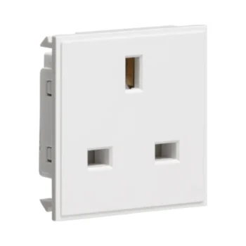 Knightsbridge NET13WH Knightsbridge 13A 1G Unswitched Socket Module 50 x 50mm - White