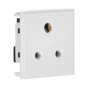 Knightsbridge NET5AWH Knightsbridge 5A Unswitched Round Socket Module 50 x 50mm - White