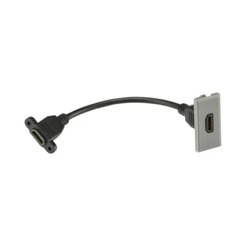 Knightsbridge NETHDMIGY Knightsbridge HDMI Outlet Module 25 x 50mm - Grey