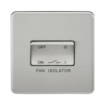 Knightsbridge SF1100BC Knightsbridge Screwless 10AX 3 Pole Fan Isolator Switch - Brushed Chrome