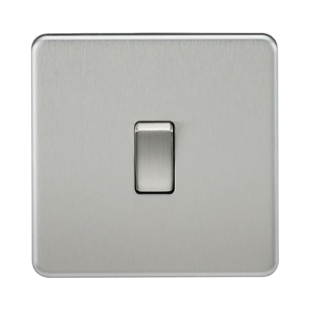 Knightsbridge Screwless 10AX 1G Intermediate Switch - Brushed Chrome 1 Knightsbridge SF1200BC Knightsbridge Screwless 10AX 1G Intermediate Switch - Brushed Chrome