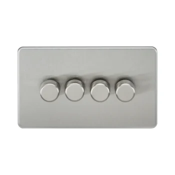 Knightsbridge SF2184BC Knightsbridge Screwless 4G 2-way 10-200W (5-150W LED) Trailing Edge Dimmer - Brushed Chrome