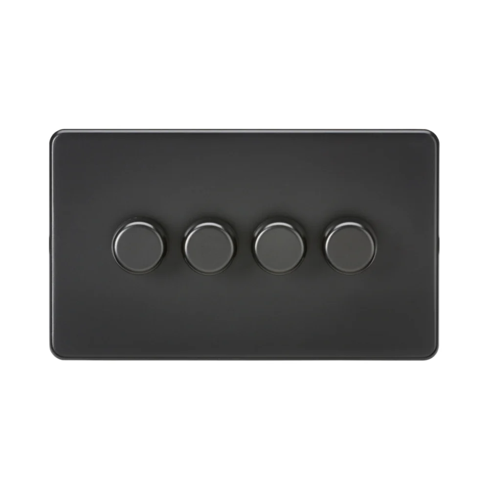Knightsbridge SF2194MBB 4G 2 Way Matt Black Screwless LED Dimmer 1 Knightsbridge SF2194MBB 4G 2 Way Matt Black Screwless LED Dimmer