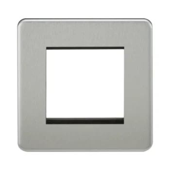 Knightsbridge SF2GBC Knightsbridge Screwless 2G Modular Faceplate - Brushed Chrome