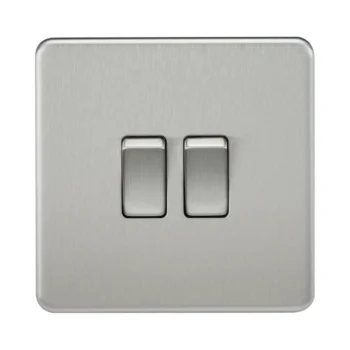 Knightsbridge SF3000BC Knightsbridge Screwless 10AX 2G 2-Way Switch - Brushed Chrome