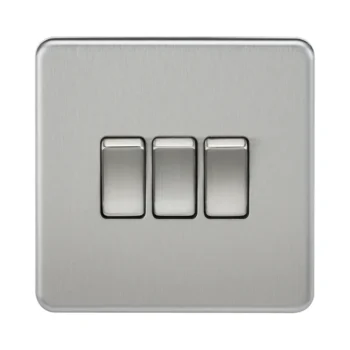 Knightsbridge SF4000BC Knightsbridge Screwless 10AX 3G 2-Way Switch - Brushed Chrome