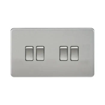 Knightsbridge SF4100BC Knightsbridge Screwless 10AX 4G 2-Way Switch - Brushed Chrome