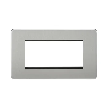 Knightsbridge SF4GBC Knightsbridge Screwless 4G Modular Faceplate - Brushed Chrome