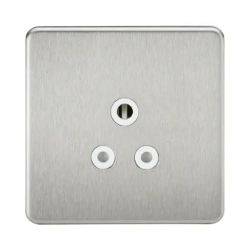 Knightsbridge SF5ABCW Knightsbridge Screwless 5A Unswitched Socket - Brushed Chrome with White Insert