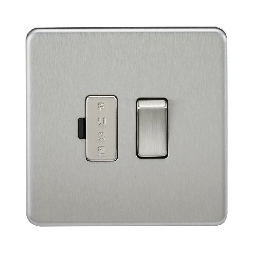 Knightsbridge Screwless 13A Switched Fused Spur Unit - Brushed Chrome 1 Knightsbridge SF6300BC Knightsbridge Screwless 13A Switched Fused Spur Unit - Brushed Chrome