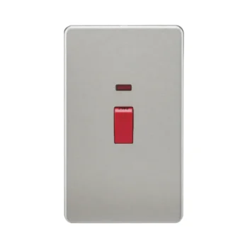 Knightsbridge SF8332NBC Knightsbridge Screwless 45A 2G DP Switch with Neon - Brushed Chrome