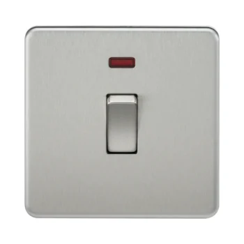 Knightsbridge SF8341NBC Knightsbridge Screwless 20A 1G DP Switch with Neon - Brushed Chrome