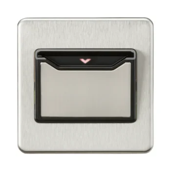 Knightsbridge SFCARDBC Knightsbridge Screwless 32A 1G Key Card Switch - Brushed Chrome