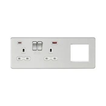 Knightsbridge SFR992LBCW Knightsbridge USB Double Socket Screwless with Euro Plate