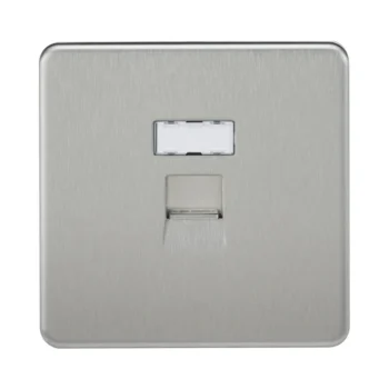 Knightsbridge SFRJ45BC Knightsbridge Screwless RJ45 Network Outlet - Brushed Chrome