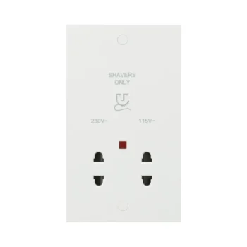 Knightsbridge SN8900N Knightsbridge 115V/230V Dual Voltage Shaver Socket with Neon - White