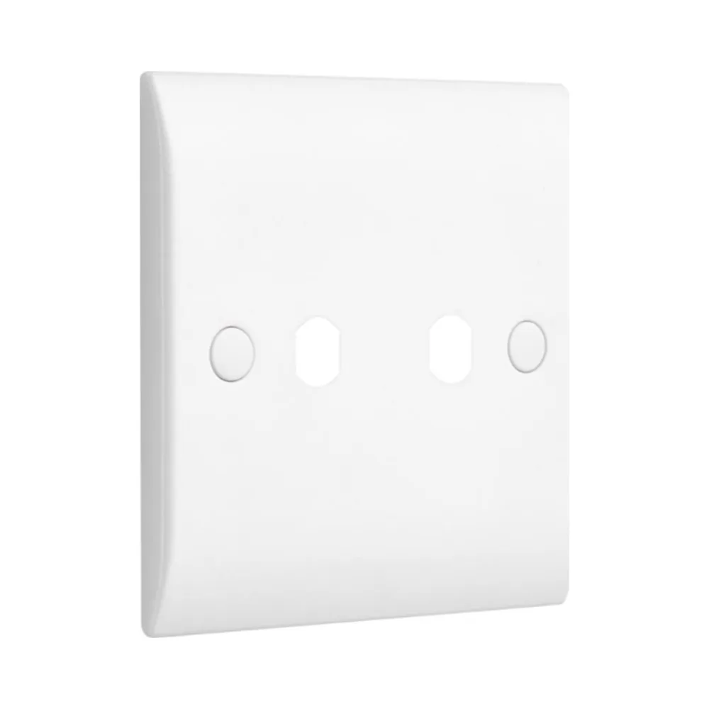 Saxby CE82DIM Curved Edge 2G Dimmer Plate With Dimmer Caps 3 Saxby CE82DIM curved edge 2G dimmer plate, white antimicrobial finish, slim 6.5mm design, includes two matching dimmer caps.