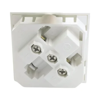 CW602 13A angled white socket for Syncbox – space-saving wall socket for recessed AV power setups.