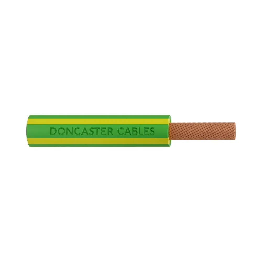 Doncaster Cables Tri Rated 16mm² Green Yellow PVC Cable – 100m 1 Doncaster Cables TR716G/Y/100 Doncaster Cables Tri Rated 16mm² Green Yellow PVC Cable – 100m