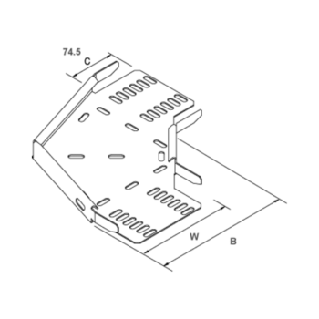 Atkore Unistrut TUMB225/45PG Atkore Unistrut TUMB45 - 45° Medium Duty Flat Bend - 225mm 2