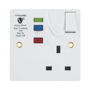 Timeguard RCD01WAVN Timeguard Valiance+ RCD Protected Active Single Gang Switched Socket - White 2