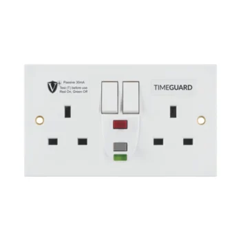 Timeguard RCD06WPVN Timeguard RCD Protected Double Gang White Switched Socket – Passive 2