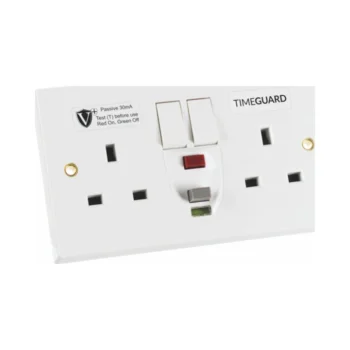 Timeguard RCD06WPVN Passive RCD 2 Gang Socket