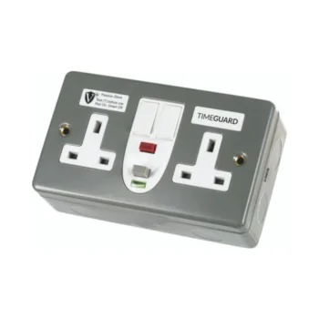 Timeguard RCD08MPVN RCD 2 Gang Metal Socket