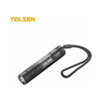 Tolsen 60031 Industrial LED Flashlight, 1W CREE LED with 50-lumen beam, aluminium housing, and IP66 rating for reliable use in harsh environments.