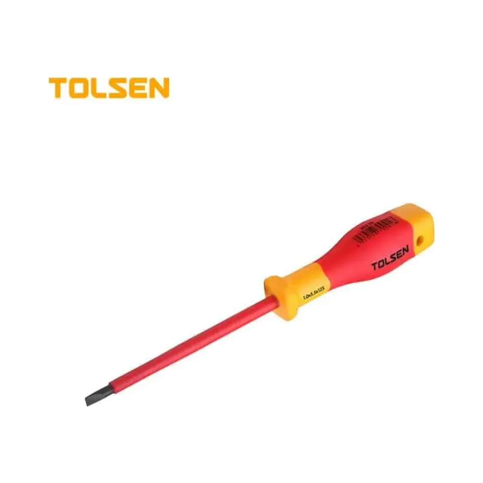 Tolsen | V30210 | VDE Slotted Screwdriver | 1.0×5.5×125mm 1 Tolsen V30210 VDE Slotted Screwdriver 1.0×5.5×125mm