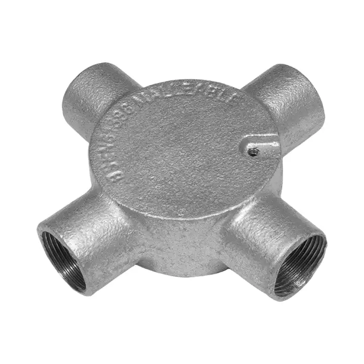 Unicrimp QCB425G – 25mm 4 Way Galvanised Conduit Box – Pack of 1 1 Unicrimp QCB425G 4 Way Galvanised Conduit Box