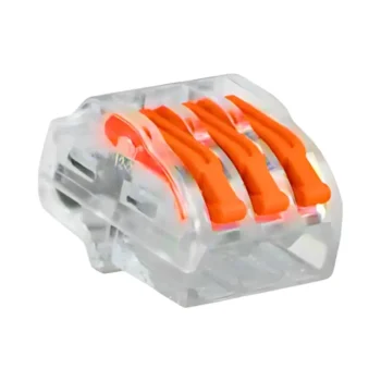 Unicrimp QL3322 32A 450V Transparent 3-Port Lever Wire Connector - Pack of 50 2