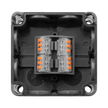 Unicrimp QOE8553AGYTF IP66 Box with 4 Lever Connectors - Grey/Clear Lid 2
