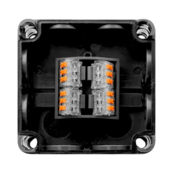 Unicrimp QOE8553BLKTF IP66 Box with 4 Lever Connectors - Black/Clear Lid 2