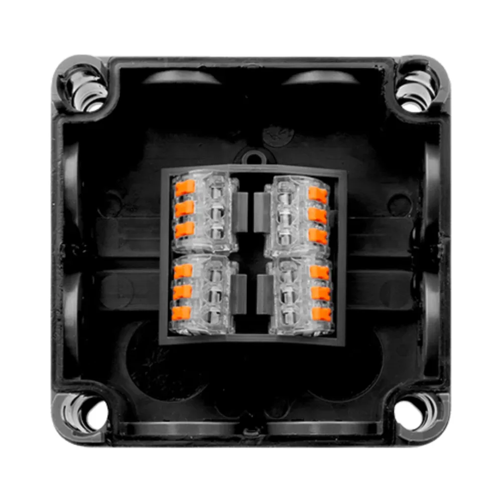 Unicrimp QOE8553BLKTF IP66 Box with 4 Lever Connectors - Black/Clear Lid 2 Unicrimp QOE8553BLKTF IP66 Box with 4 Lever Connectors - Black/Clear Lid 2