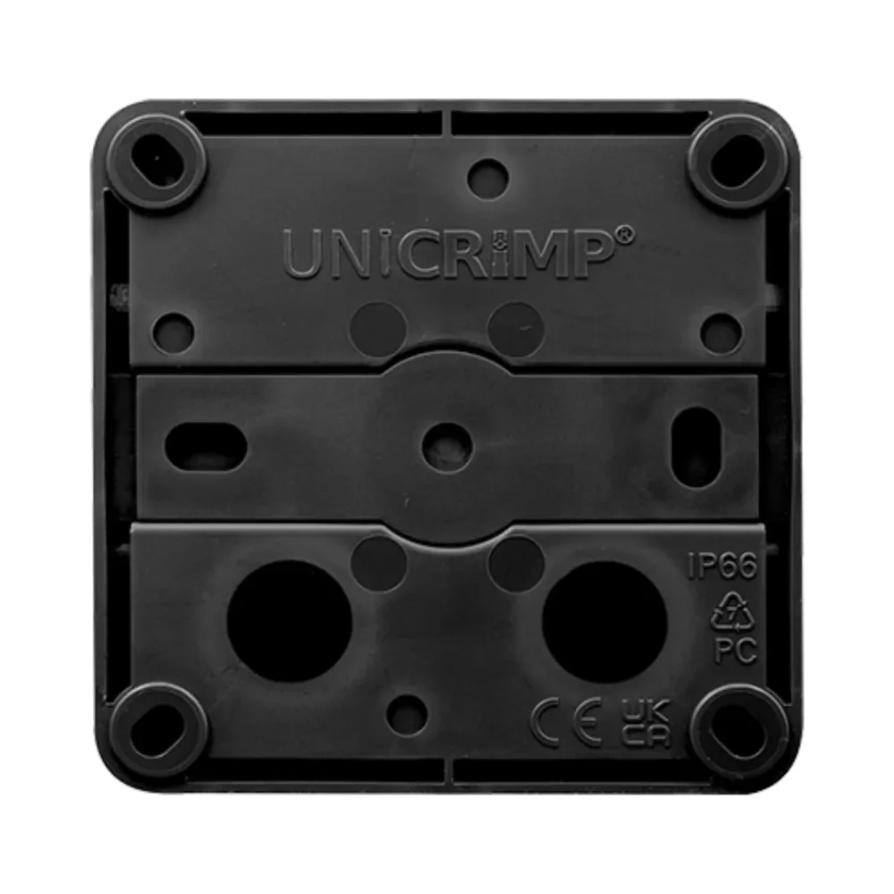 Unicrimp QOE8553BLKTF IP66 Box with 4 Lever Connectors - Black/Clear Lid 4 Unicrimp QOE8553BLKTF IP66 Box with 4 Lever Connectors - Black/Clear Lid 4