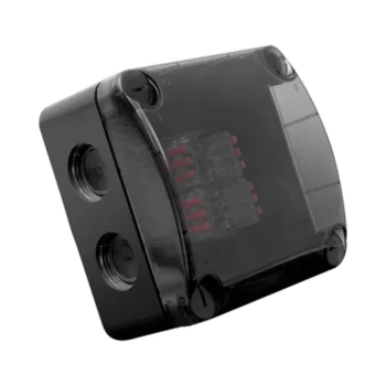 Unicrimp QOE8553BLKTF IP66 Box with 4 Lever Connectors - Black/Clear Lid