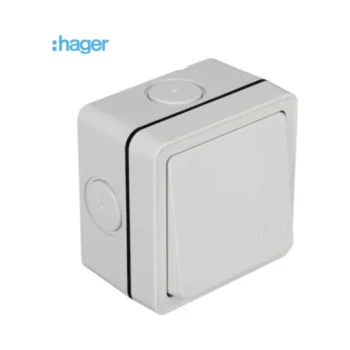 Hager WXPDP84 Hager Sollysta IP66 1 Gang Outdoor 20A Double Pole Switch - Light Grey 2