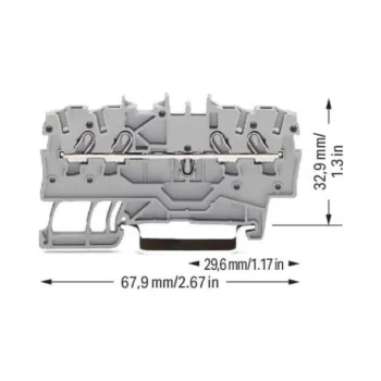 Wago 2000-1401 Wago 2000 4-Conductor Through Terminal Block - 1 mm² Grey 2