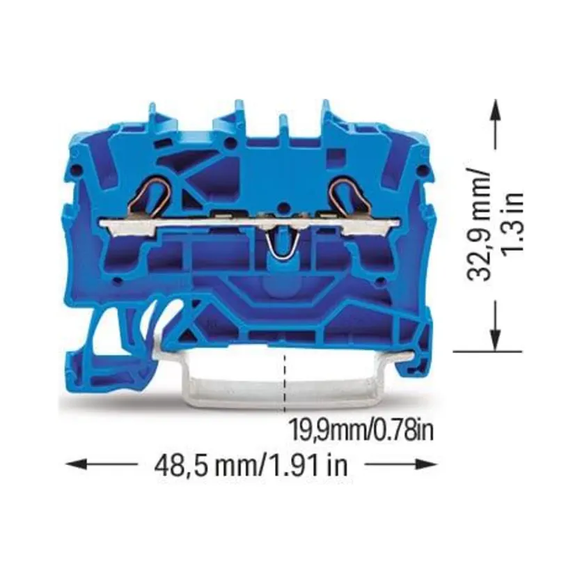 Wago 2002-1204 2-Conductor Through Terminal Block - 2.5mm² Blue 2 Wago 2002-1204 Wago 2002-1204 2-Conductor Through Terminal Block - 2.5 mm² Blue 2
