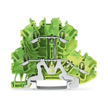 Wago 2002-2207 Wago 2002 Double-Deck 4-Conductor Ground Terminal Block - 2.5 mm² Green-Yellow 1