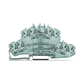 Wago 2002-2401 Wago 2002 Double-Deck 4-Conductor Through Terminal Block - 2.5 mm² Grey 1