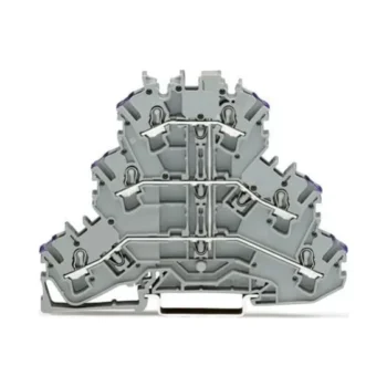 Wago 2002-3208 Wago 2002-3208 6-Conductor Through Triple-Deck Terminal Block - 2.5 mm² Grey 1