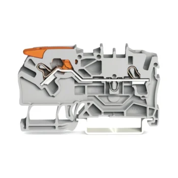 Wago 2102-1201 Wago 2102 2-Conductor Through Terminal Block with Lever and Push-In Cage Clamp - 800V 24A 2.5 mm² Grey 1